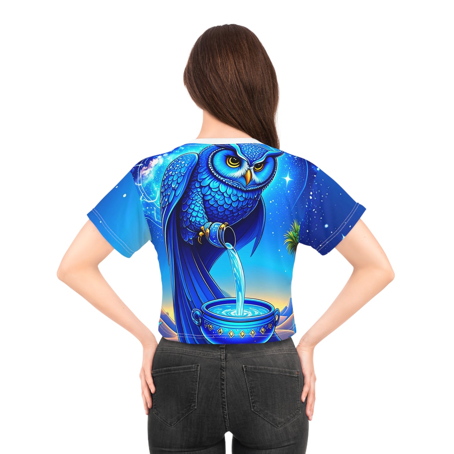 Aquarian Owl~asis Crop Tee