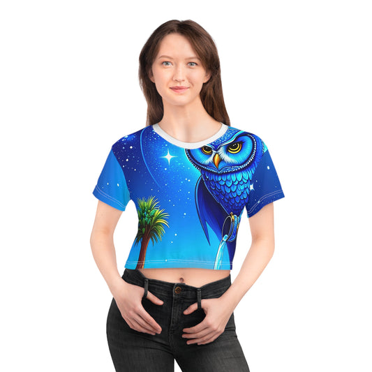 Aquarian Owl~asis Crop Tee